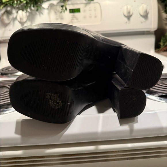 Lamoda Black Faux Leather Platform Block Heel Knee High Boots Dolls Kill Size 9 - Picture 5 of 5